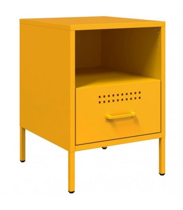 vidaXL Bedside Cabinets 2 pcs Mustard Yellow 36x39x50.5 cm Steel — V0672048229
