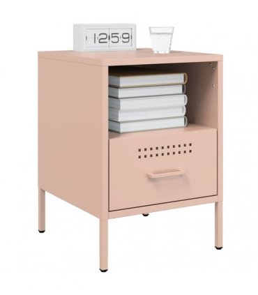 vidaXL Bedside Cabinets 2 pcs Pink 36x39x50.5 cm Steel — V0672048230