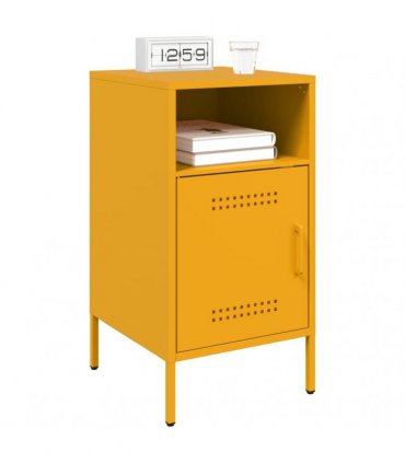 vidaXL Bedside Cabinets 2 pcs Mustard Yellow 36x39x68 cm Steel