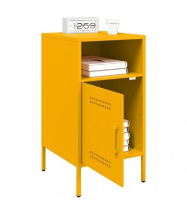 vidaXL Bedside Cabinets 2 pcs Mustard Yellow 36x39x68 cm Steel