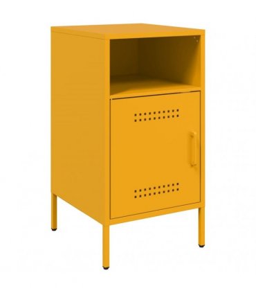 vidaXL Bedside Cabinets 2 pcs Mustard Yellow 36x39x68 cm Steel
