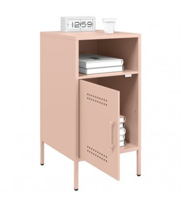 vidaXL Bedside Cabinets 2 pcs Pink 36x39x68 cm Steel