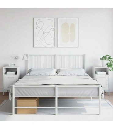vidaXL Bedside Cabinets 2 pcs White 36x39x68 cm Steel