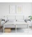 vidaXL Bedside Cabinets 2 pcs White 36x39x68 cm Steel