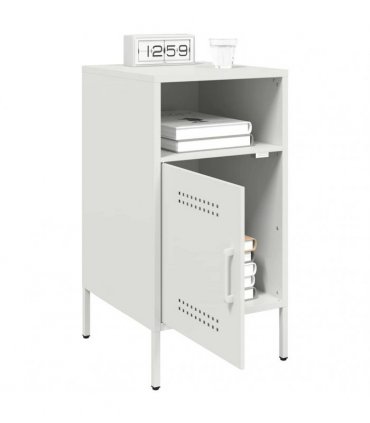 vidaXL Bedside Cabinets 2 pcs White 36x39x68 cm Steel