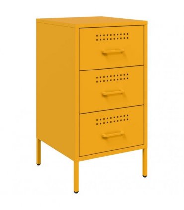 vidaXL Bedside Cabinets 2 pcs Mustard Yellow 36x39x68 cm Steel — V0672048244