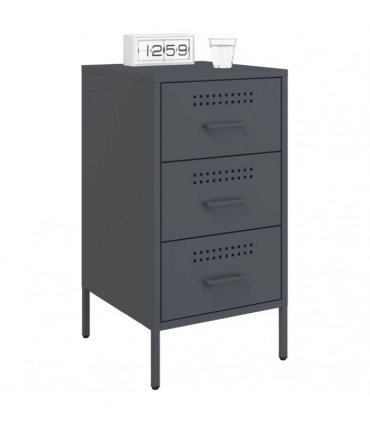 vidaXL Bedside Cabinets 2 pcs Anthracite 36x39x68 cm Steel — V0672048246
