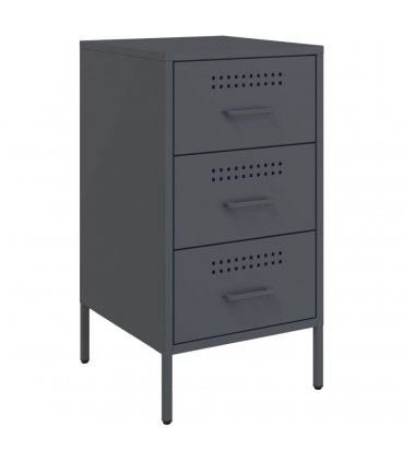 vidaXL Bedside Cabinets 2 pcs Anthracite 36x39x68 cm Steel — V0672048246