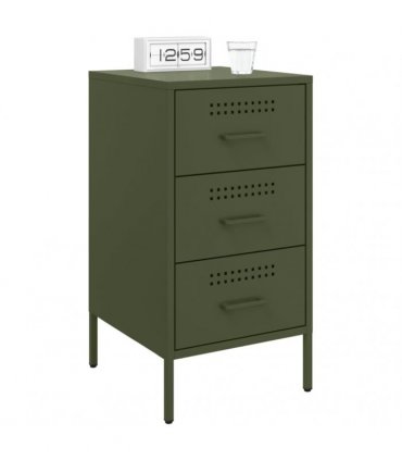vidaXL Bedside Cabinets 2 pcs Olive Green 36x39x68 cm Steel