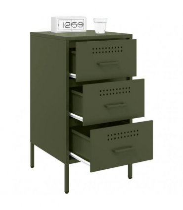 vidaXL Bedside Cabinets 2 pcs Olive Green 36x39x68 cm Steel