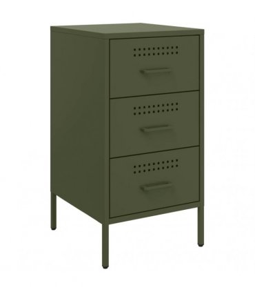vidaXL Bedside Cabinets 2 pcs Olive Green 36x39x68 cm Steel