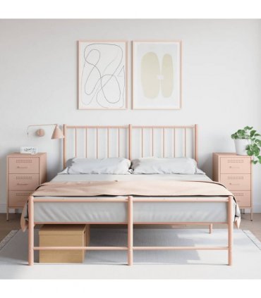 vidaXL Bedside Cabinets 2 pcs Pink 36x39x68 cm Steel — V0672048251