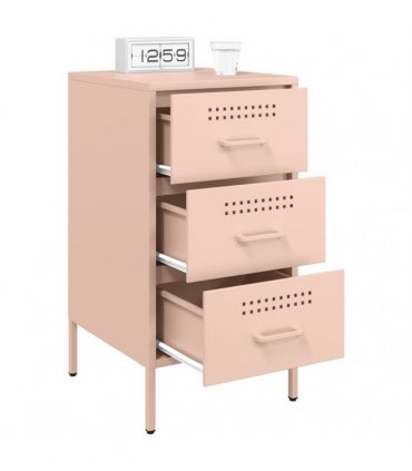 vidaXL Bedside Cabinets 2 pcs Pink 36x39x68 cm Steel — V0672048251