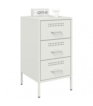 vidaXL Bedside Cabinets 2 pcs White 36x39x68 cm Steel — V0672048252