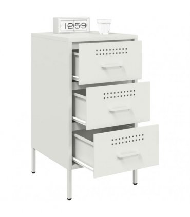 vidaXL Bedside Cabinets 2 pcs White 36x39x68 cm Steel — V0672048252