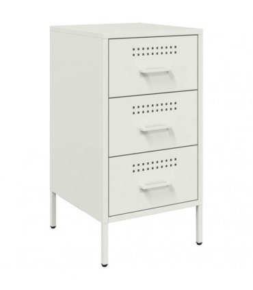 vidaXL Bedside Cabinets 2 pcs White 36x39x68 cm Steel — V0672048252