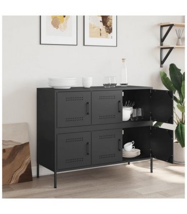 vidaXL Sideboard Black 100.5x39x79 cm Steel