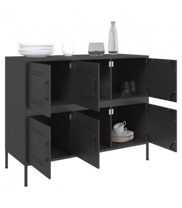 vidaXL Sideboard Black 100.5x39x79 cm Steel