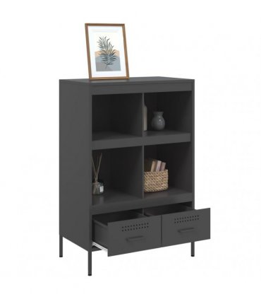 vidaXL Highboard Black 68x39x101.5 cm Steel