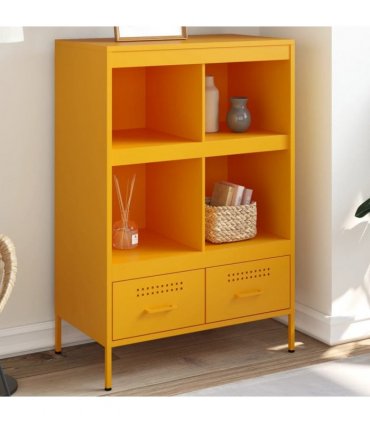 vidaXL Highboard Mustard Yellow 68x39x101.5 cm Steel