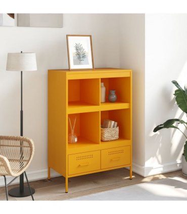 vidaXL Highboard Mustard Yellow 68x39x101.5 cm Steel