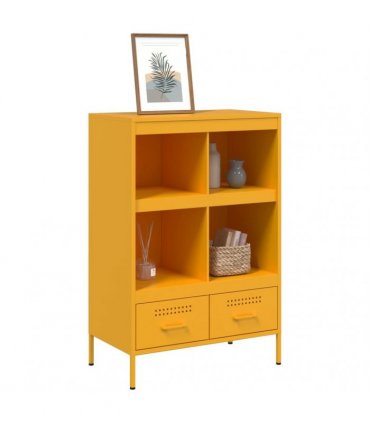 vidaXL Highboard Mustard Yellow 68x39x101.5 cm Steel