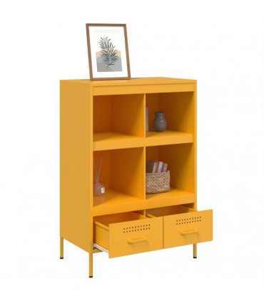 vidaXL Highboard Mustard Yellow 68x39x101.5 cm Steel