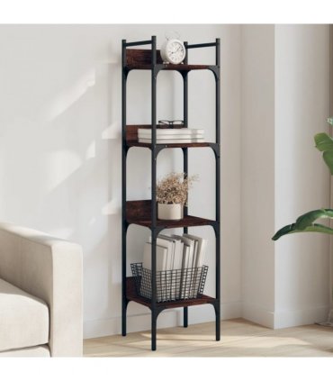 vidaXL Bookshelf 4-Tier Brown Oak 35x30x138.5 cm Engineered Wood
