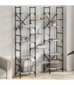 vidaXL Bookshelf Grey Sonoma 127.5x28.5x172.5 cm Engineered Wood — Size: 127.5 x 28.5 x 172.5 cm