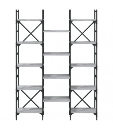vidaXL Bookshelf Grey Sonoma 127.5x28.5x172.5 cm Engineered Wood — Size: 127.5 x 28.5 x 172.5 cm