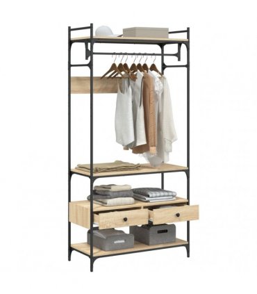 vidaXL Wardrobe with Drawers Sonoma Oak 89x39x184.5 cm Engineered Wood