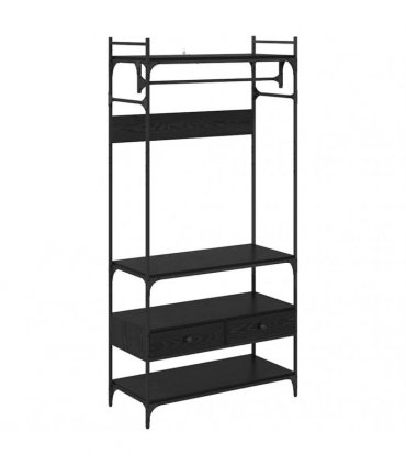 vidaXL Wardrobe Black oak 89 x 39 x 184.5 cm Engineered wood
