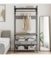 vidaXL Wardrobe with Drawers Grey Sonoma 89x39x184.5 cm Engineered Wood