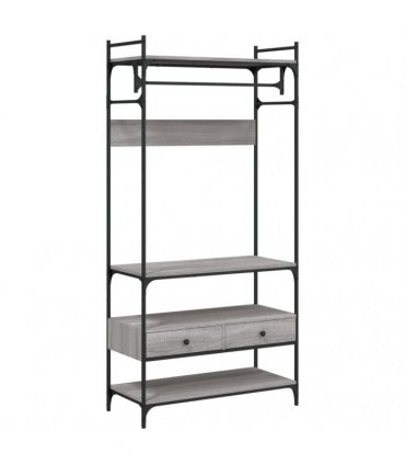 vidaXL Wardrobe with Drawers Grey Sonoma 89x39x184.5 cm Engineered Wood