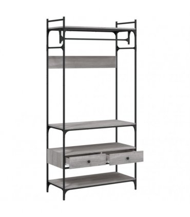 vidaXL Wardrobe with Drawers Grey Sonoma 89x39x184.5 cm Engineered Wood