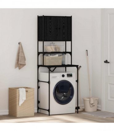 vidaXL Washing Machine Cabinet Black 0ak 68 x 48.5 x 194 cm — Colour: Black oak