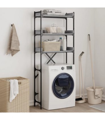 vidaXL Washing Machine Shelf Grey Sonoma 67x25x163 cm Engineered Wood