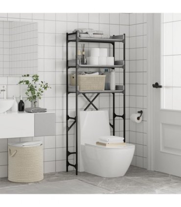 vidaXL Washing Machine Shelf Grey Sonoma 67x25x163 cm Engineered Wood