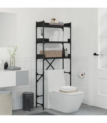 vidaXL Washing Machine Shelf with Shelf Black 0ak 67 x 25 x 163 cm — Colour: Black oak