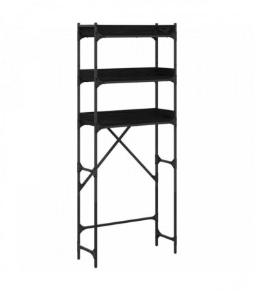 vidaXL Washing Machine Shelf with Shelf Black 0ak 67 x 25 x 163 cm — Colour: Black oak