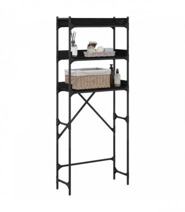 vidaXL Washing Machine Shelf with Shelf Black 0ak 67 x 25 x 163 cm — Colour: Black oak