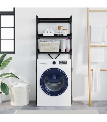vidaXL Washing Machine Shelf with Shelf Black 0ak 67 x 25 x 163 cm — Colour: Black oak