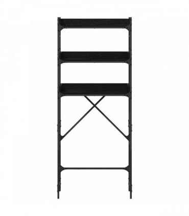 vidaXL Washing Machine Shelf with Shelf Black 0ak 67 x 25 x 163 cm — Colour: Black oak