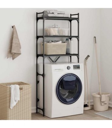 vidaXL Washing Machine Shelf Black 67x25x163 cm Engineered Wood