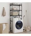 vidaXL Washing Machine Shelf Black 67x25x163 cm Engineered Wood