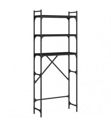 vidaXL Washing Machine Shelf Black 67x25x163 cm Engineered Wood