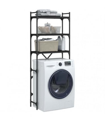 vidaXL Washing Machine Shelf Black 67x25x163 cm Engineered Wood