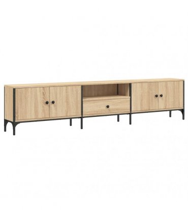 vidaXL TV Cabinet with Drawer Sonoma Oak 200x25x44 cm Engineered Wood