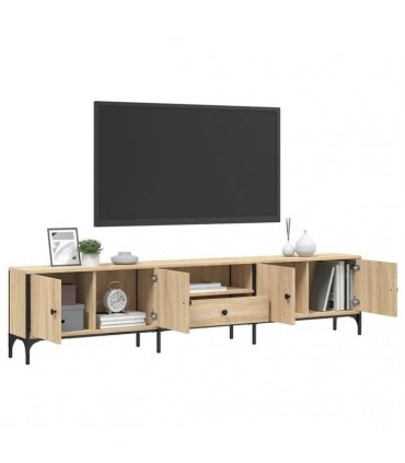 vidaXL TV Cabinet with Drawer Sonoma Oak 200x25x44 cm Engineered Wood