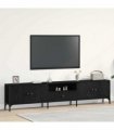 vidaXL TV Cabinet Black oak 200 x 25 x 44 cm Engineered wood